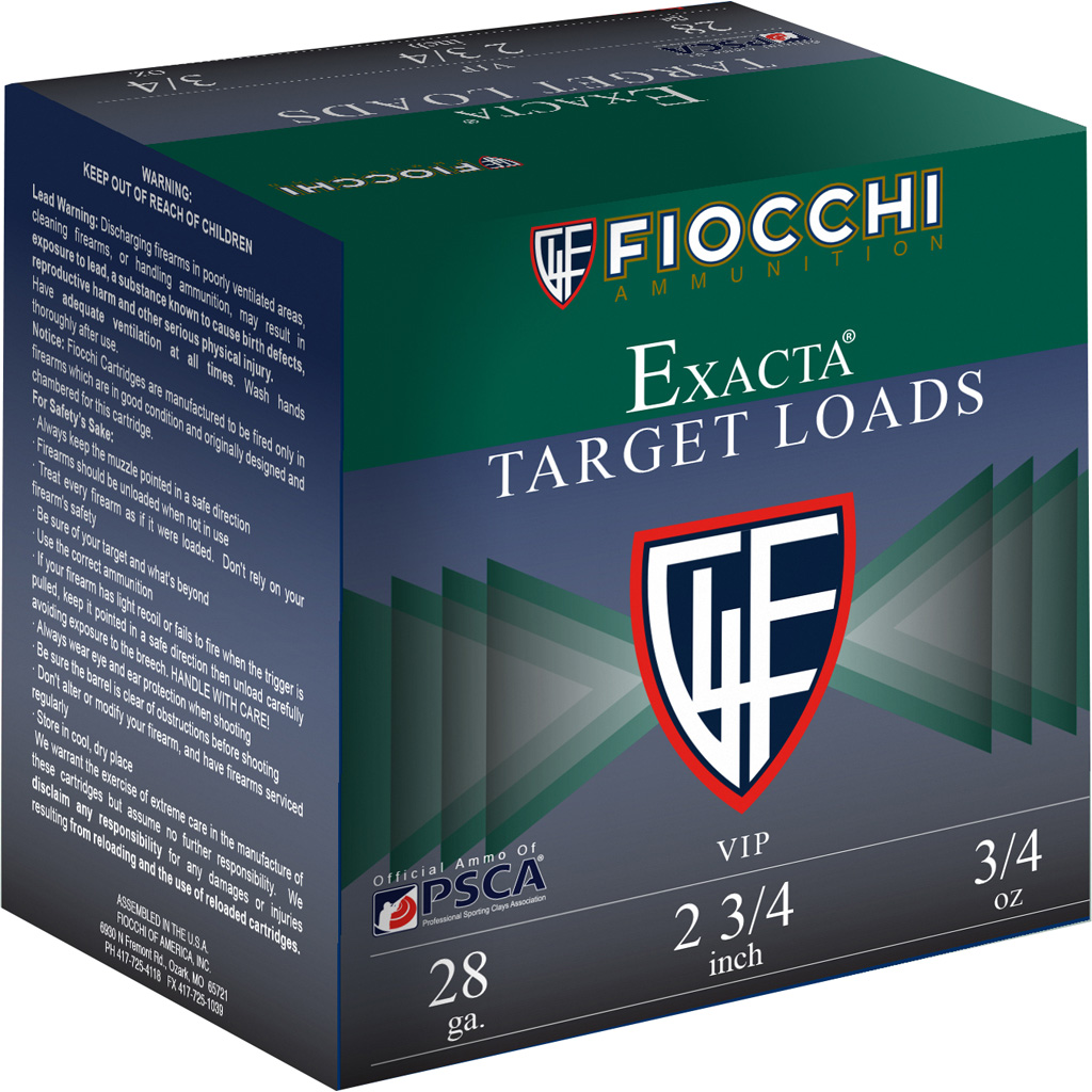 762344704814 Fiocchi Vip Target Shotgun Loads 28 Ga. 2.75 In. 3/4 Oz. 1300 Fps 8 Shot 25 Rd.