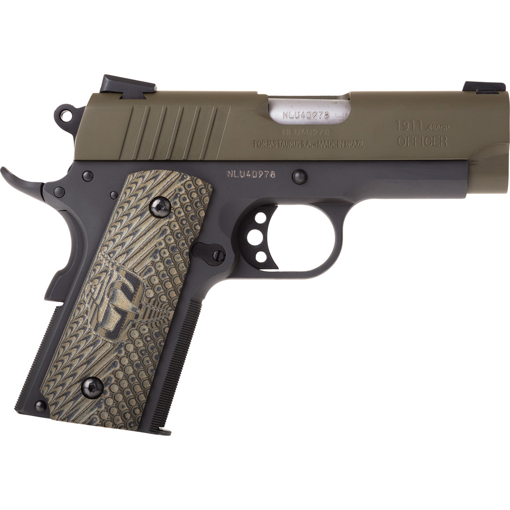 Taurus 1911 Officer Pistol 45 Acp 3.51 In. Cerakote Mil Spec Green 6 Rd.