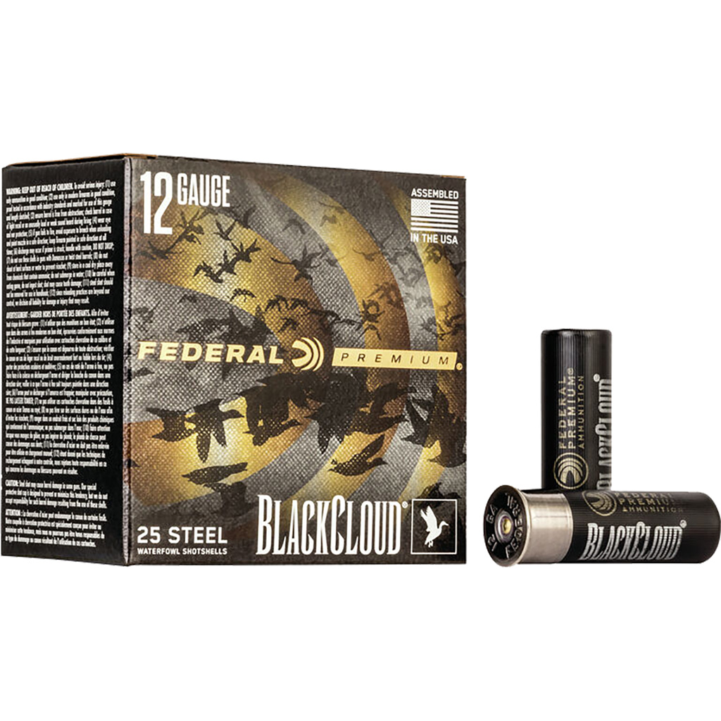 604544623321 Federal Premium Black Cloud Waterfowl Shotgun Ammo 12 Ga. 3 In. 1 1/4 Oz. 4 Shot 25 Rd.