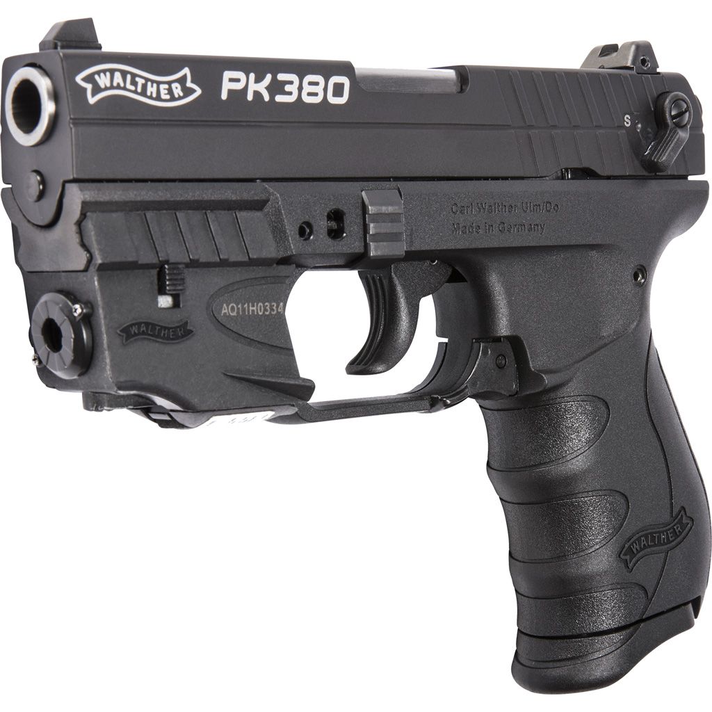 723364200243 Walther Pk380 Pistol 380 Acp 3.66 In. Black 8 Rd. Laser