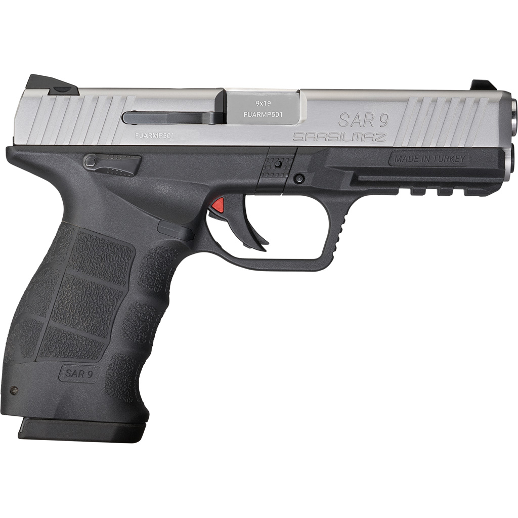 858763007138 Sar Usa Sar9 Pistol 9mm 4.4 In. Stainless 17 Rd.