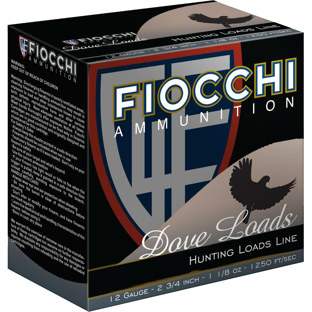 762344708010 Fiocchi Dove & Target Loads 12 Ga. 2.75 In. 1 1/8 Oz. 7.5 Shot 25 Rd.