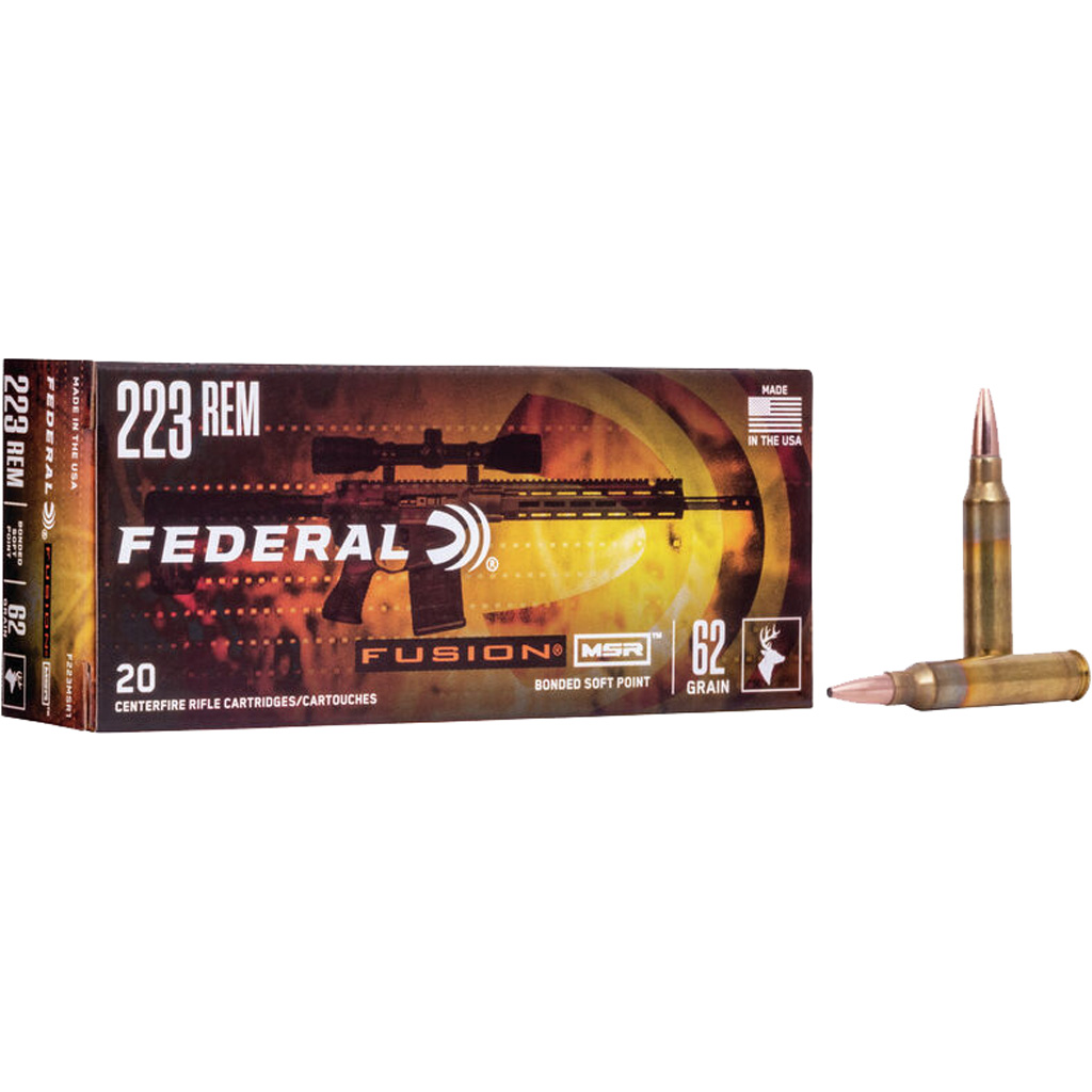 029465064068 Federal Fusion Rifle Ammo 223 Rem. 62 Gr. Fusion Msr 20 Rd.