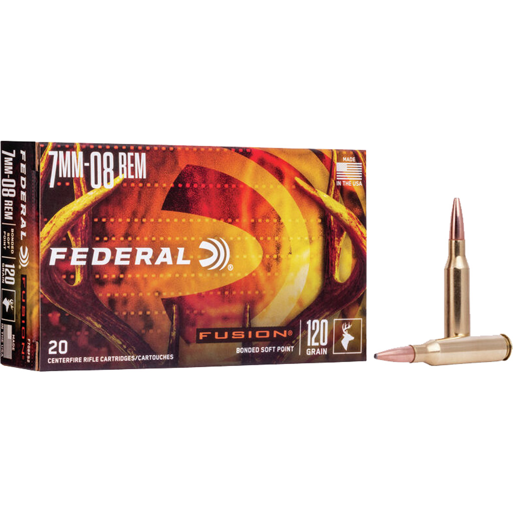029465061609 Federal Fusion Rifle Ammo 7mm-08 Rem. 120 Gr. Fusion 20 Rd.