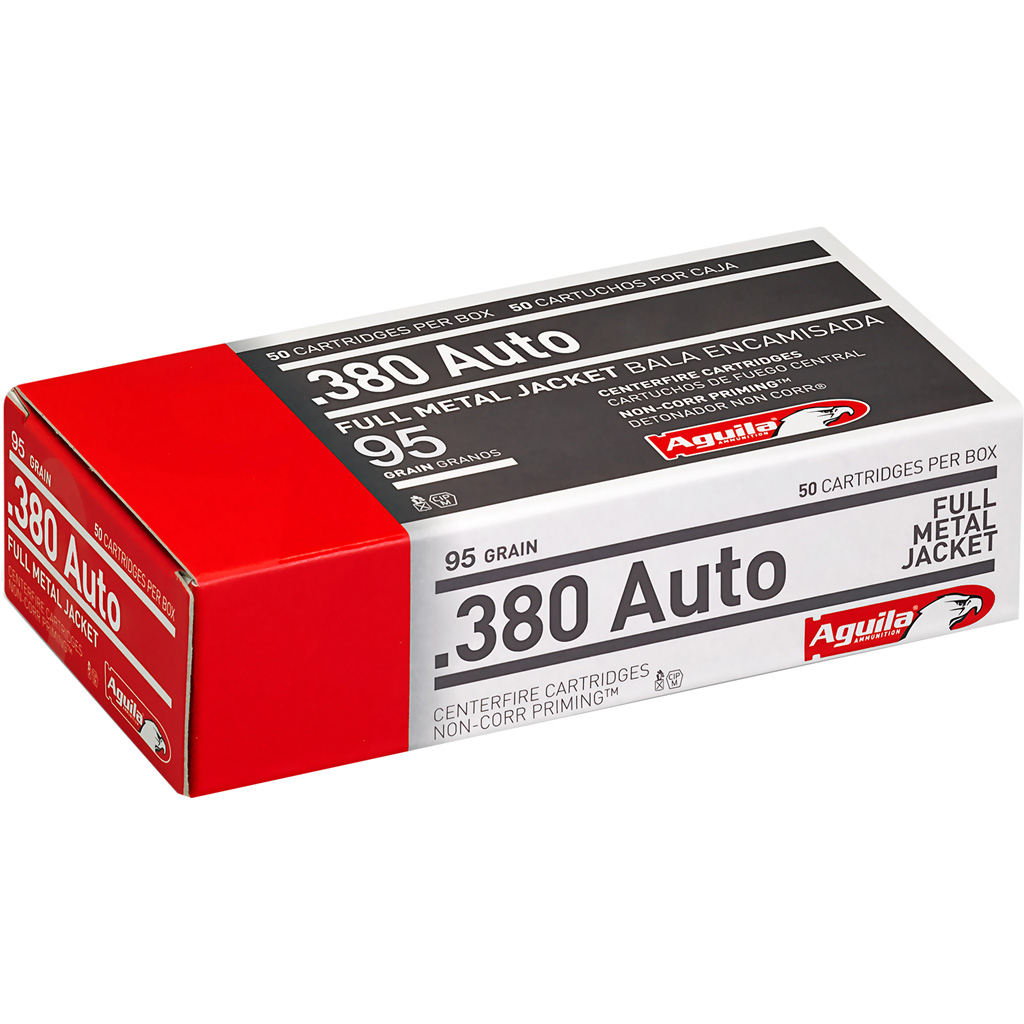 640420003122 Aguila Pistol Ammo 380 Acp 95 Gr. Fmj 50 Rd.