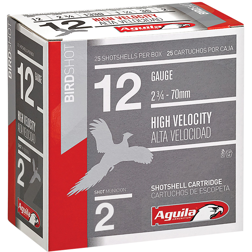 Aguila High Velocity Shotgun Game Load 12 Ga. 2.75 In. 1 1/4 Oz. 2 Shot 25 Rd.