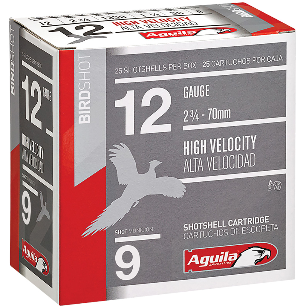 Aguila High Velocity Shotgun Game Load 12 Ga. 2.75 In. 1 1/4 Oz. 9 Shot 25 Rd.