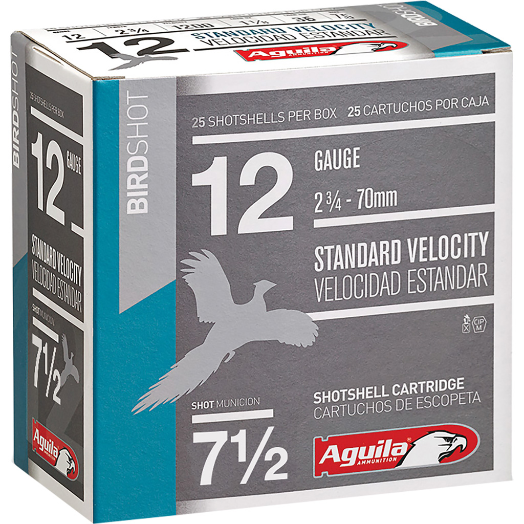 640420002361 Aguila High Velocity Shotgun Game Load 12 Ga. 2.75 In. 1 1/8 Oz. 7.5 Shot 25 Rd.