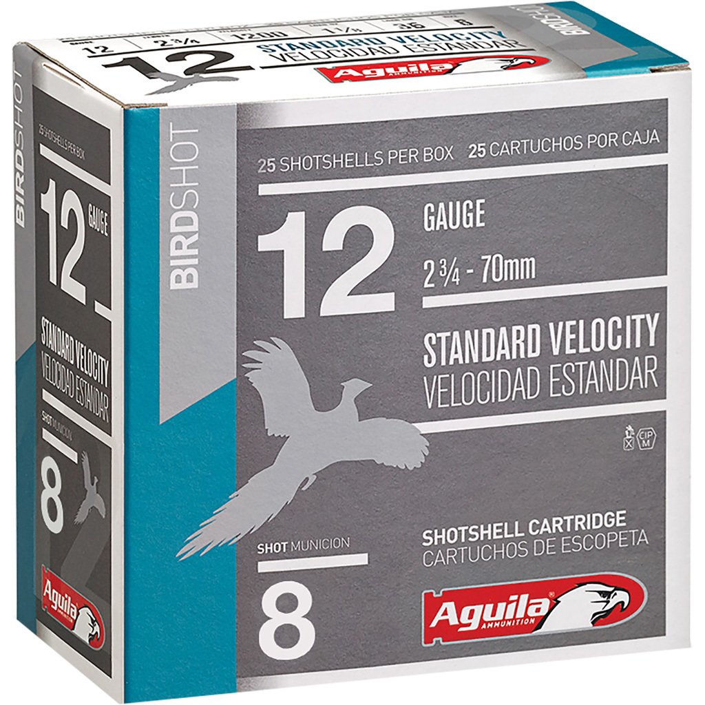 640420002712 Aguila High Velocity Shotgun Game Load 12 Ga. 2.75 In. 1 1/8 Oz. 8 Shot 25 Rd.
