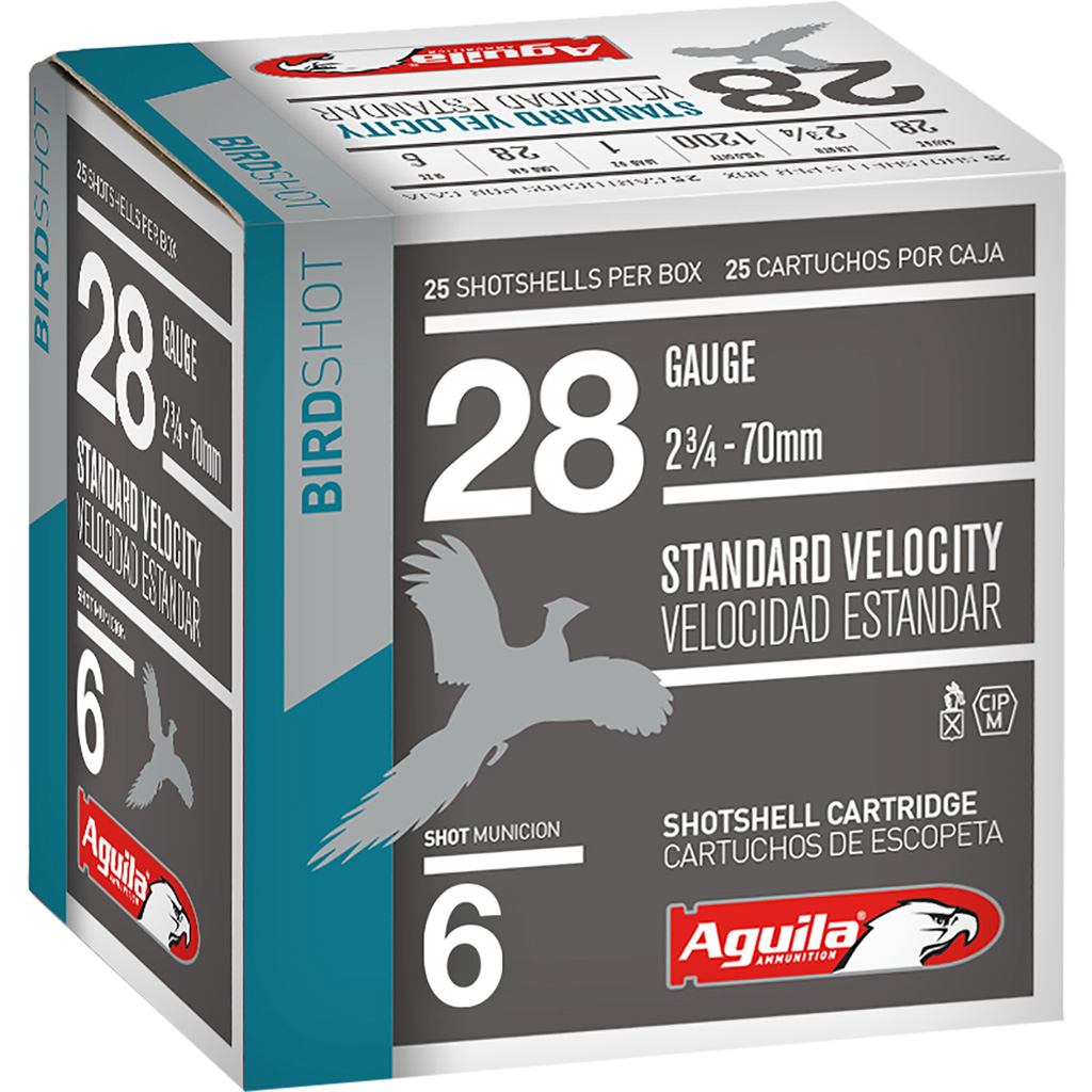 640420006192 Aguila Standard Velocity Shotgun Game Load 28 Ga. 2.75 In. 1 Oz. 6 Shot 25 Rd.