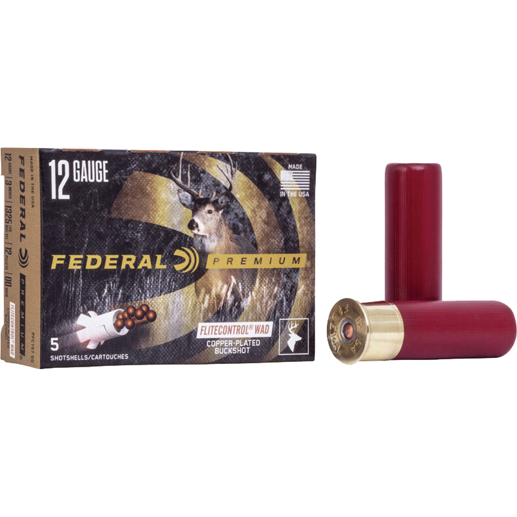 029465025724 Federal Premium Vital Shok Shotgun Ammo 12 Ga. 3 In. 12 Pellets 00 Buck 5 Rd.