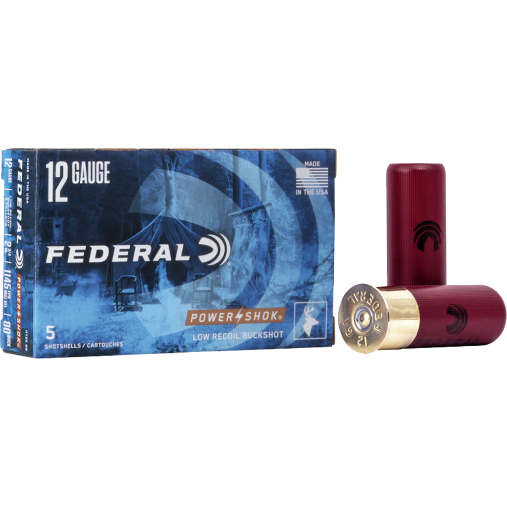 029465016494 Federal Power-shok Shotgun Ammo 12 Ga. 2.75 In. 9 Pellets 00 Buck 5 Rd.