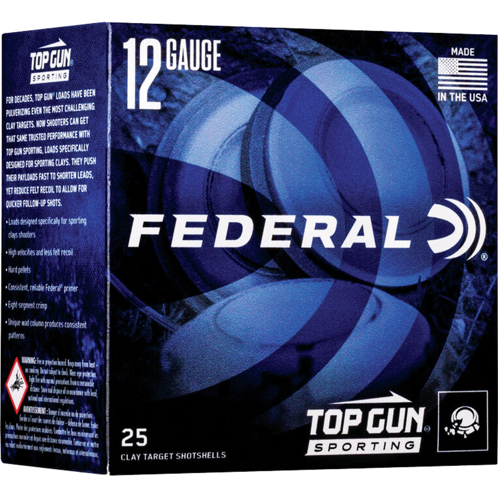 604544652468 Federal Top Gun Shotgun Ammo 12 Ga. 2.75 In. 1 Oz 1300 Fps 7.5 Shot 25 Rd.