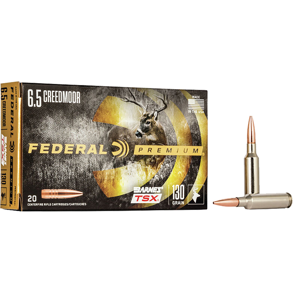 604544647815 Federal Premium Rifle Ammo 6.5 Creedmoor 130 Gr. Barnes Tsx 20 Rd.