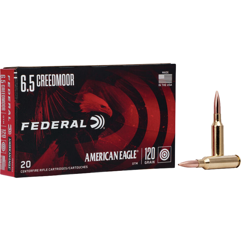 604544630343 Federal American Eagle Rifle Ammo 6.5 Creedmoor 120 Gr. Open Tip Match 20 Rd.