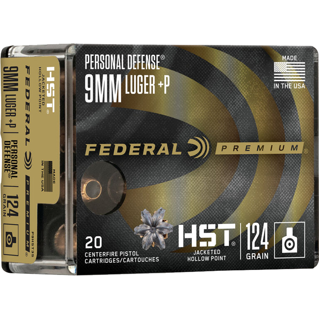 604544657456 Federal Premium Personal Defense Handgun Ammo 9mm 124 Gr. Hst Jhp 20 Rd.