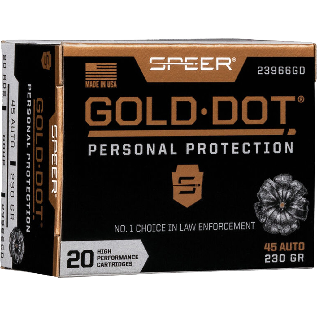 604544647280 Speer Gold Dot Personal Protection Pistol Ammo 45 Acp 230 Gr. Hp 20 Rd.
