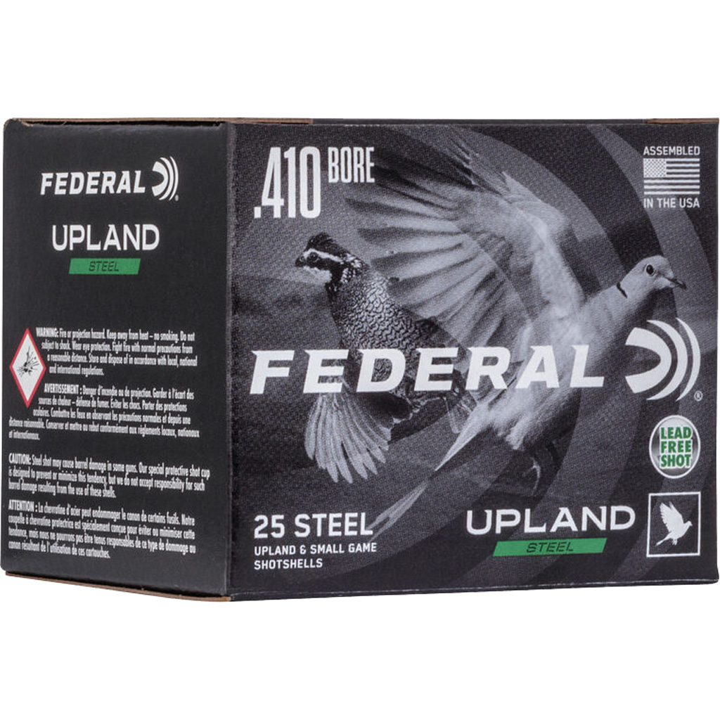 604544661316 Federal Upland Steel Shotgun Ammo 410 Ga. 3 In. 3/8 Oz. 7.5 Shot 25 Rd.