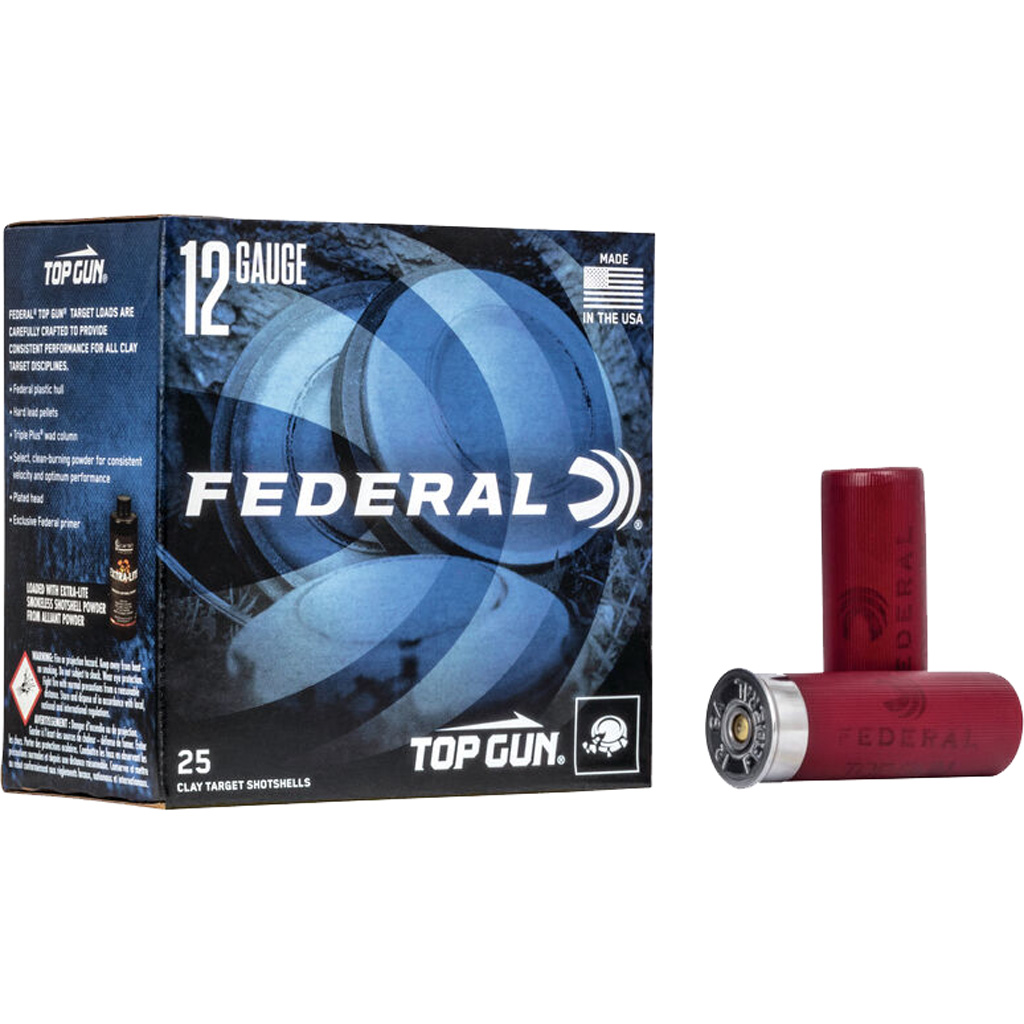 029465029814 Federal Top Gun Shotgun Ammo 12 Ga. 2.75 In. 7/8 Oz. Extra Lite 8 Shot 25 Rd.