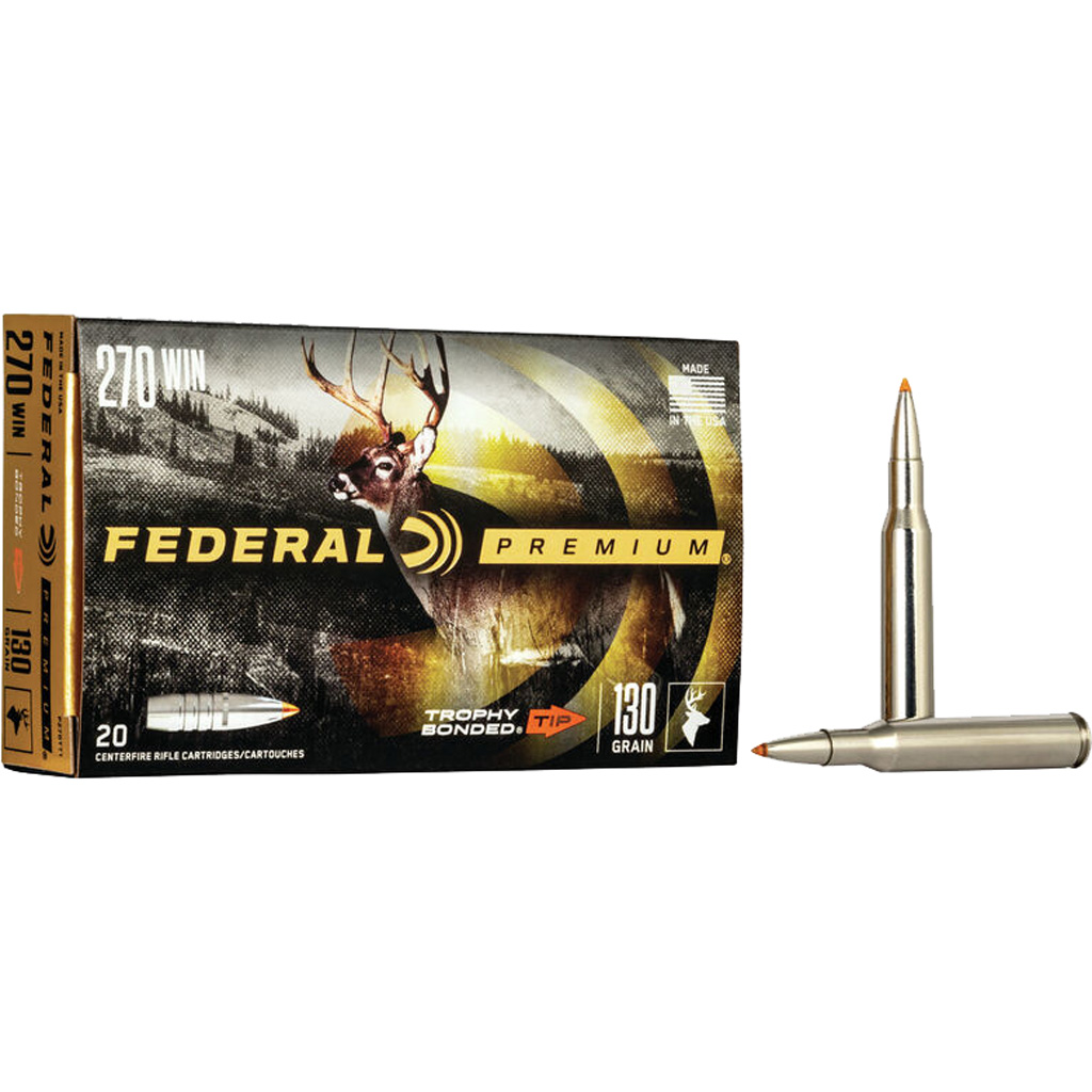 029465099589 Federal Premium Rifle Ammo 270 Win. 130 Gr. Trophy Bonded Tip 20 Rd.