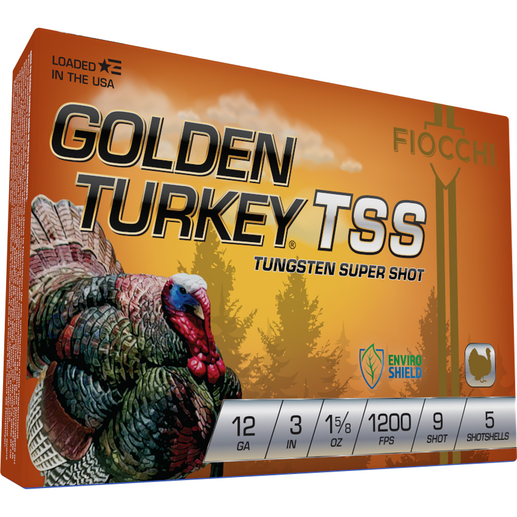 762344713021 Fiocchi Golden Turkey Tss Shotgun Ammo 12 Ga. 3 In. 1 5/8 Oz. 9 Shot 5 Rd.