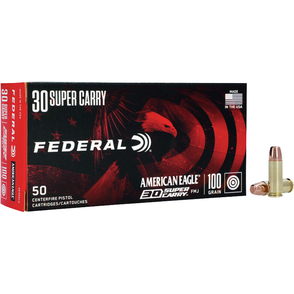604544678017 Federal American Eagle Pistol Ammo 30 Super Carry 100 Gr. Fmj 50 Rd.