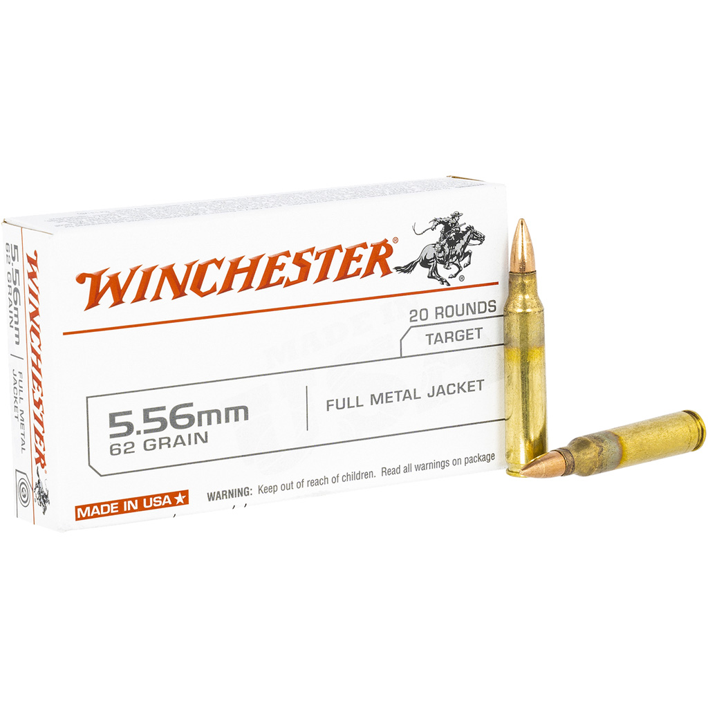020892230774 Winchester Usa Rifle Ammo 5.56mm 62 Gr. Fmj 20 Rd.