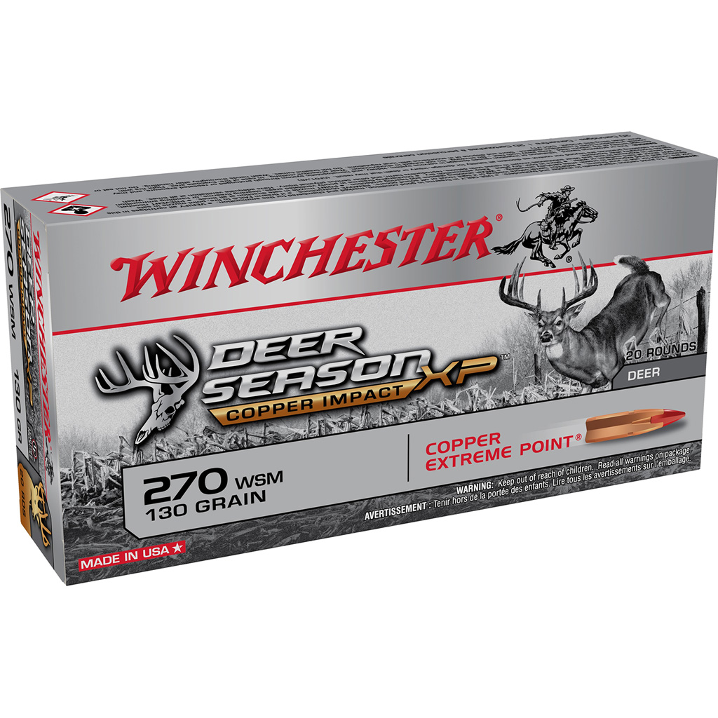 020892227897 Winchester Copper Impact Rifle Ammo 270 Wsm 130 Gr. Copper Impact Lf 20 Rd.