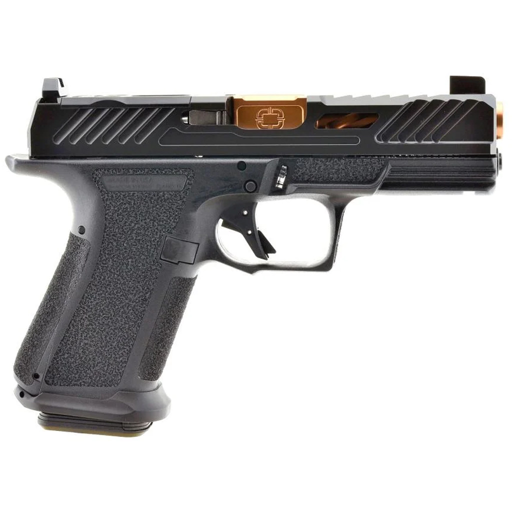 810013437621 Shadow Systems Dr920p Elite Slide Holosun Pistol 9mm Black Frame Compensated Barrel Bronze 17 Rd.