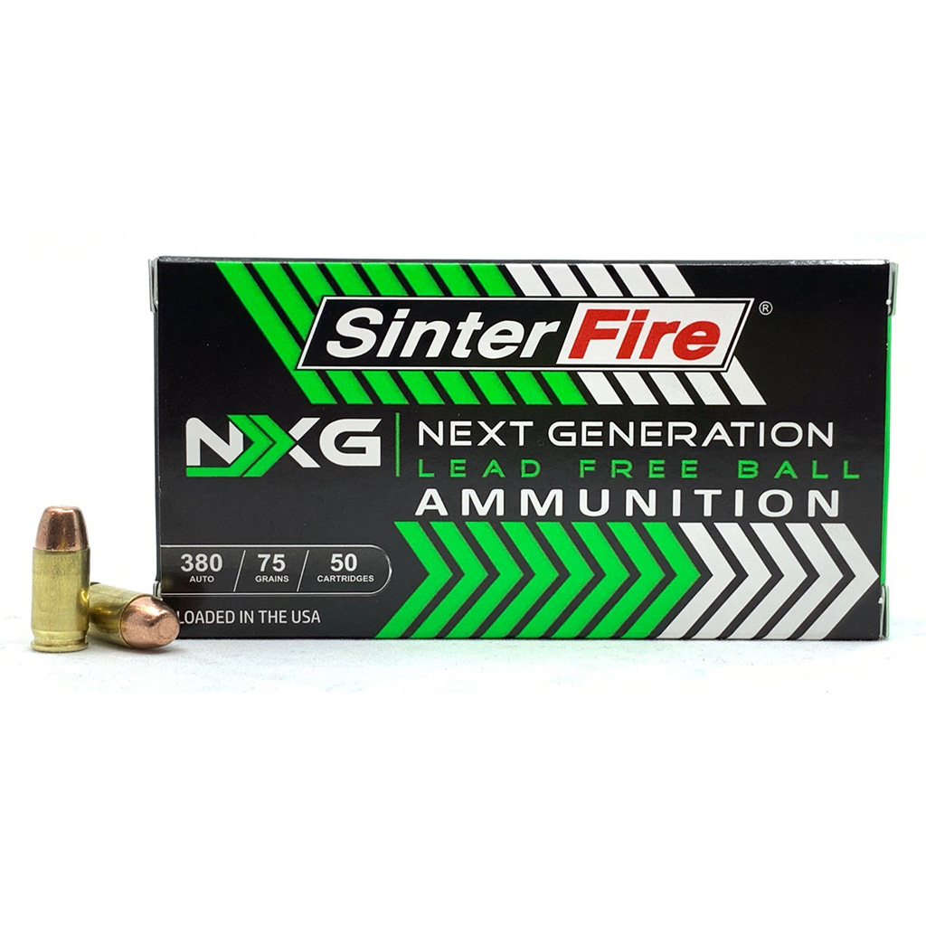 855040006426 Sinterfire Nxg Lead Free Ball Pistol Ammo 380 Acp 75 Gr. Lead-free Ball 50 Rd.