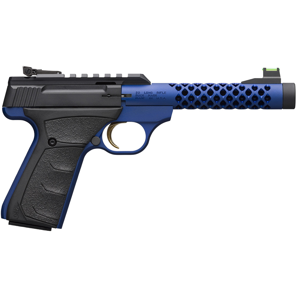 023614857563 Browning Buck Mark Plus Vision Blue Shoal Pistol 22 Lr. 5.5 In. Black & Blue 10 Rd.