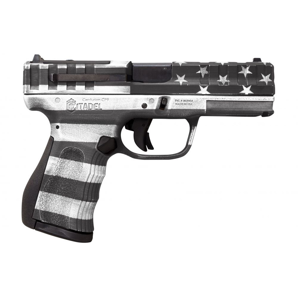 682146880038 Citadel Centurion Cp9 Pistol 9mm 4.5 In Usa Flag Gray 14 Rd.