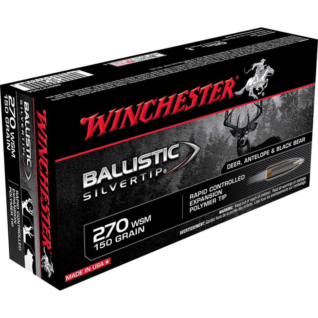 020892213982 Winchester Ballistic Silvertip Rifle Ammo 270 Wsm 150 Gr. Ballistic Silvertip 20 Rd.