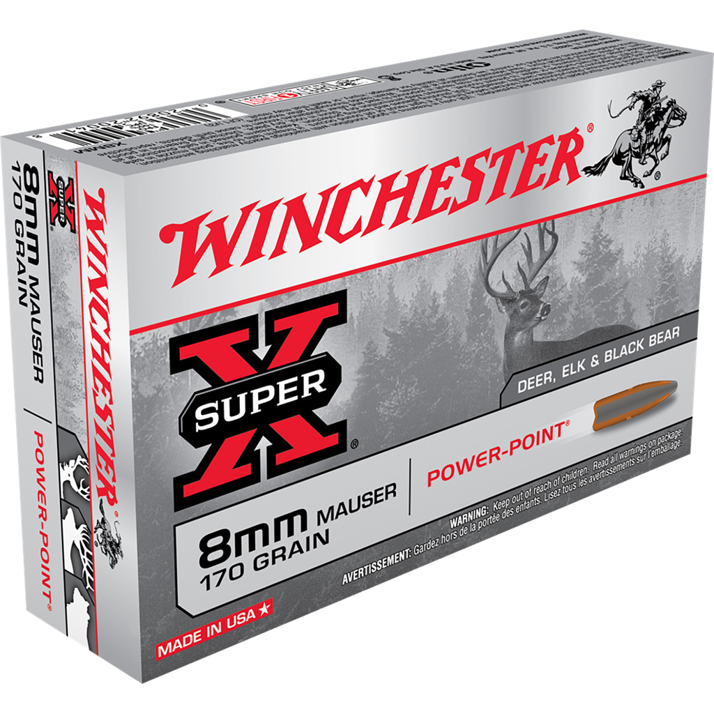 020892200418 Winchester Super-x Rifle Ammo 8mm Mauser 170 Gr. Power-point 20 Rd.