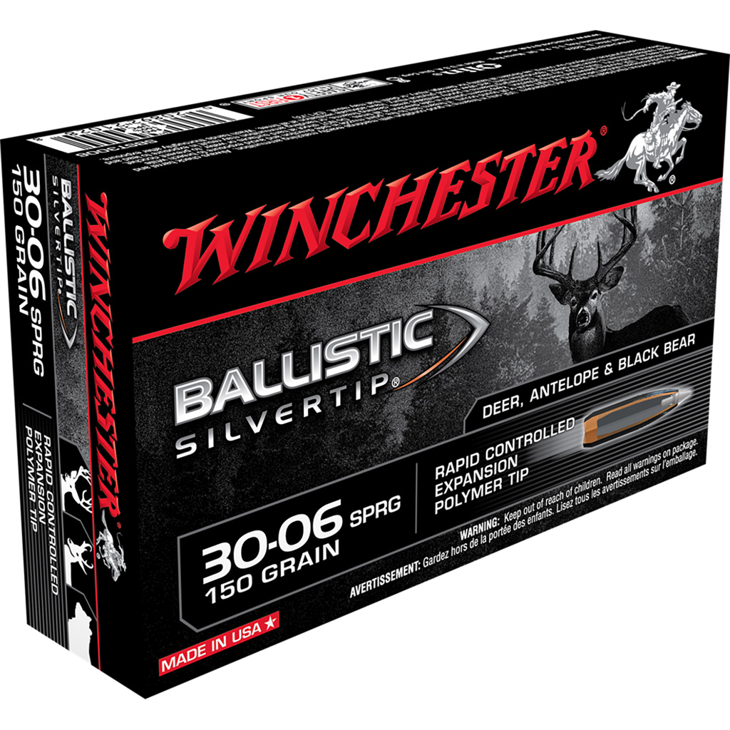 020892210288 Winchester Ballistic Silvertip Rifle Ammo 30-06 Sprg. 150 Gr. Ballistic Silvertip 20 Rd.