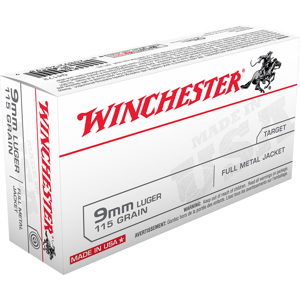 020892201989 Winchester Usa Pistol Ammo 9mm Luger 115 Gr. Fmj 50 Rd.
