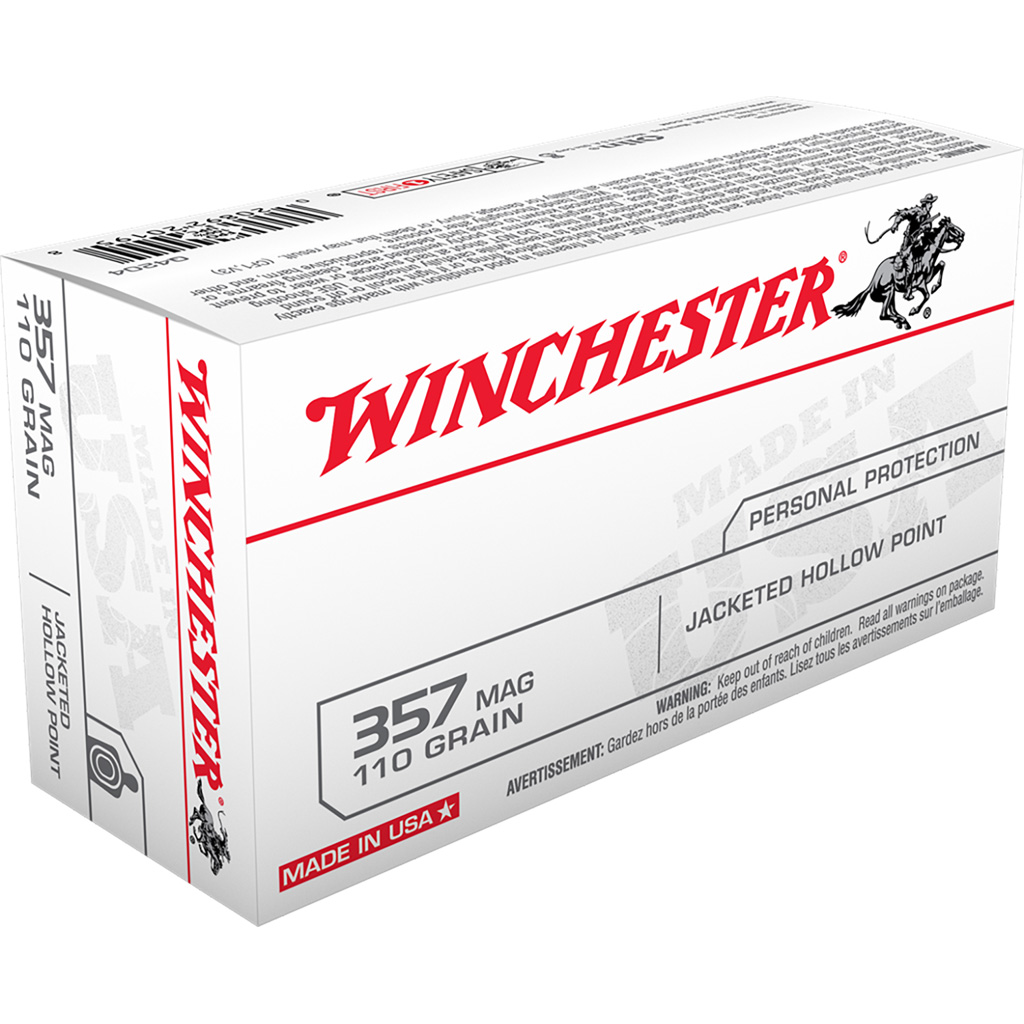 020892201958 Winchester Best Value Pistol Ammo 357 Mag 110 Gr. Jacketed Hollow Point 50 Rd.