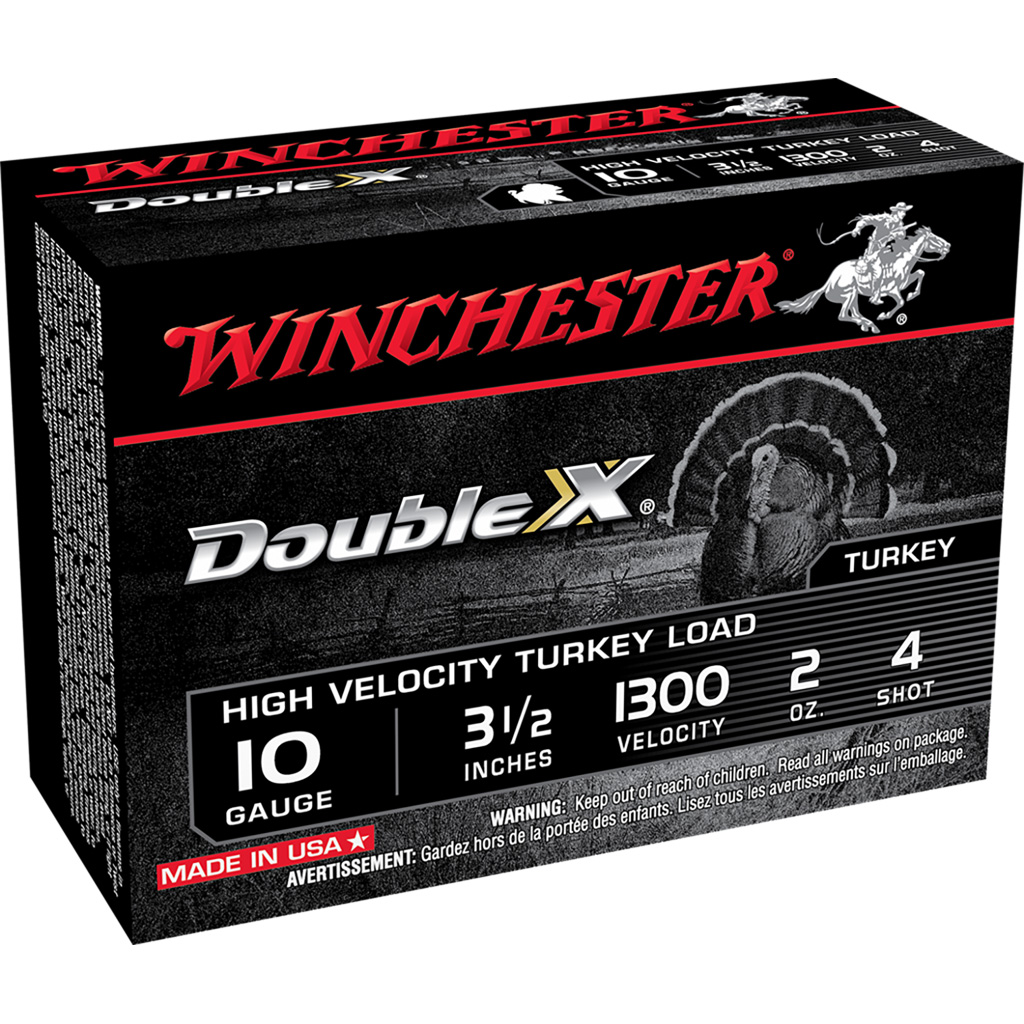 020892013674 Winchester Double X High Velocity Turkey Load 10 Ga. 3.5 In. 2 Oz. 4 Shot 10 Rd.