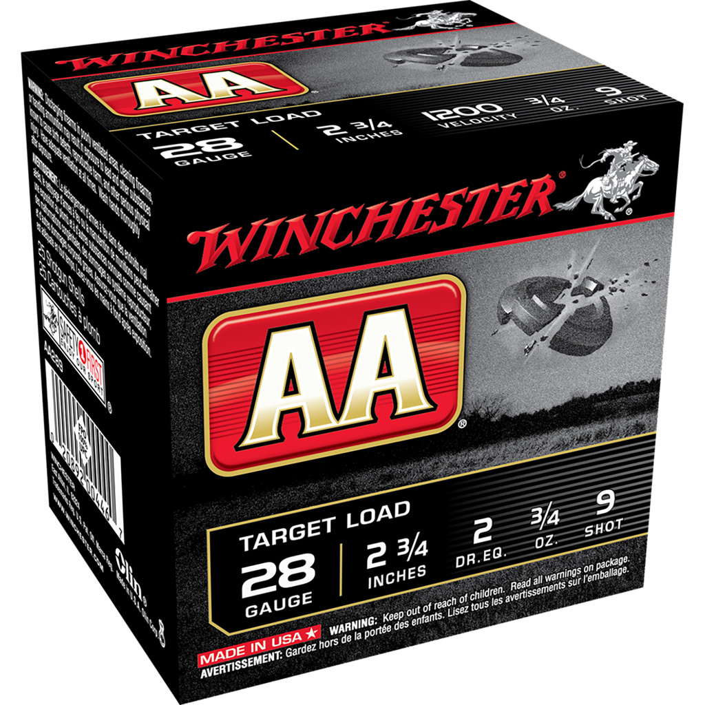 020892004467 Winchester Aa Target Load 28 Ga. 2.75 In. 3/4 Oz. 9 Shot 25 Rd.