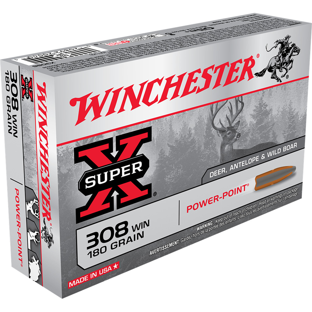 020892200401 Winchester Super-x Rifle Ammo 308 Win 180 Gr. Power-point 20 Rd.