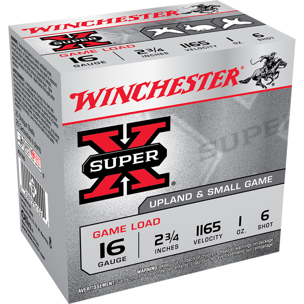 020892013292 Winchester Super-x Game Load 16 Ga. 2.75 In. 1 Oz. 6 Shot 25 Rd.