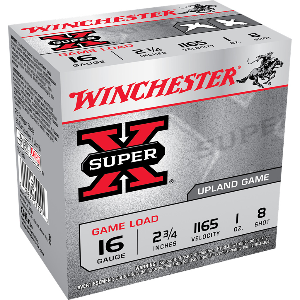 020892013315 Winchester Super-x Game Load 16 Ga. 2.75 In. 1 Oz. 8 Shot 25 Rd.