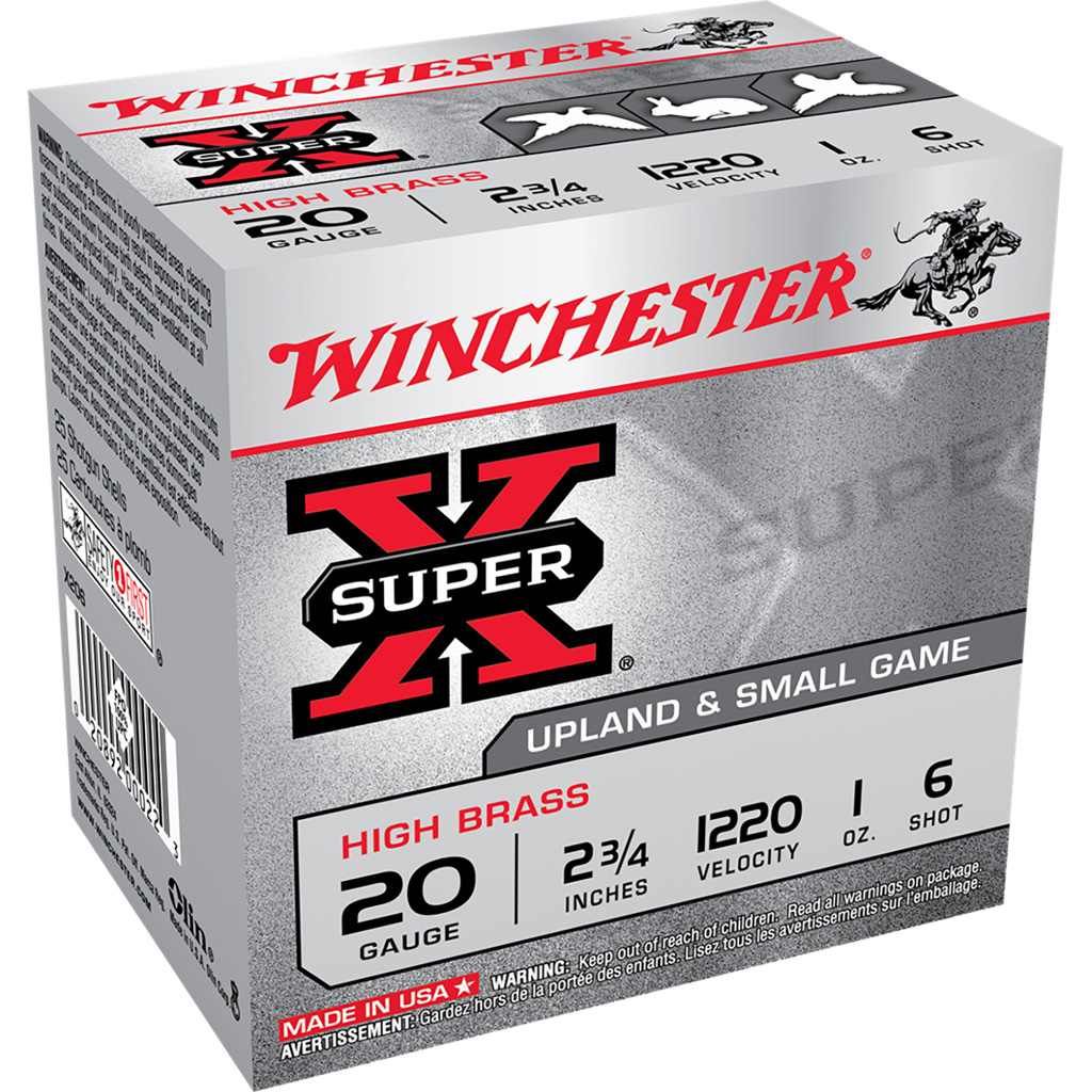 Winchester Super-x High Brass Heavy Game Load 20 Ga. 2.75 In. 1 Oz. 6 Shot 25 Rd.
