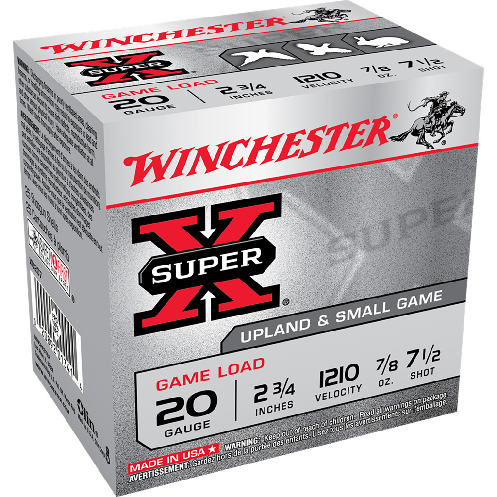 020892013414 Winchester Super-x Game Load 20 Ga. 2.75 In. 7/8 Oz. 7.5 Shot 25 Rd.