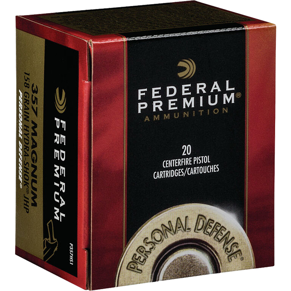 029465085421 Federal Premium Personal Defense Pistol Ammo 357 Mag 158 Gr. Hydra-shok Jhp 20 Rd.