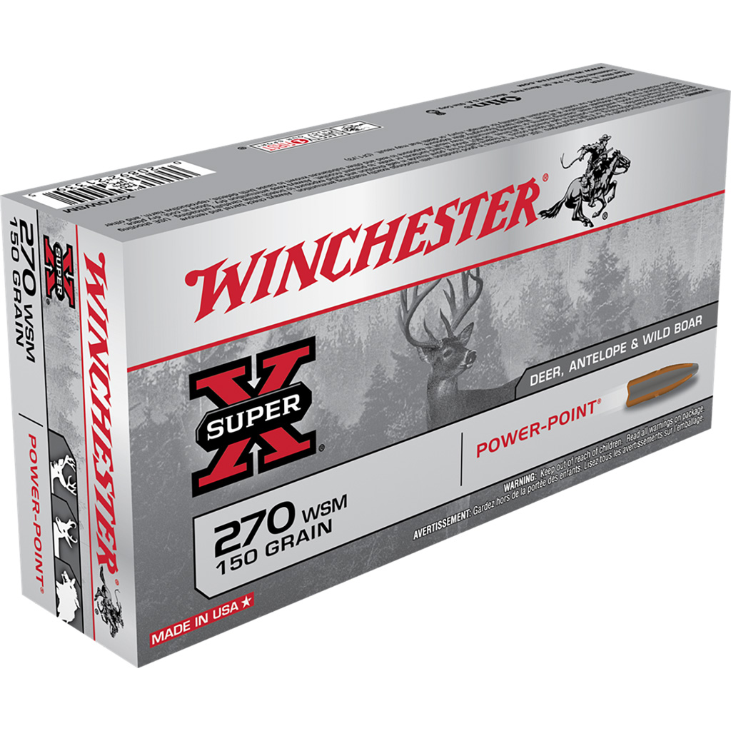 020892213395 Winchester Super-x Rifle Ammo 270 Wsm 150 Gr. Power-point 20 Rd.