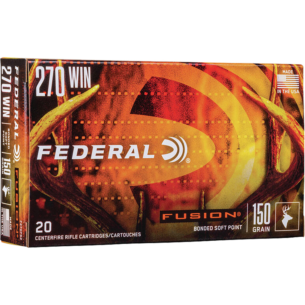 029465097875 Federal Fusion Rifle Ammo 270 Win 150 Gr. Fusion Soft Point 20 Rd.