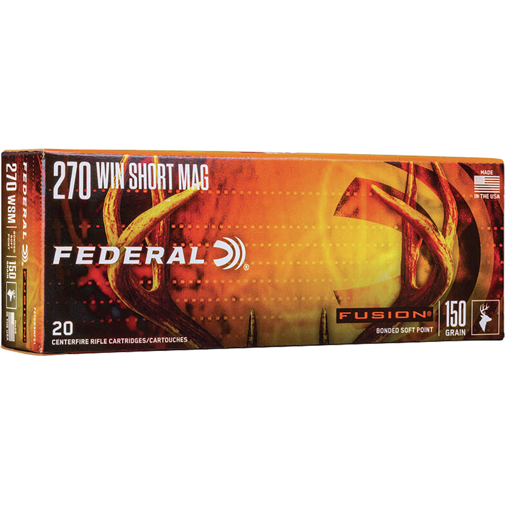 029465097882 Federal Fusion Rifle Ammo 270 Wsm 150 Gr. Fusion Soft Point 20 Rd.