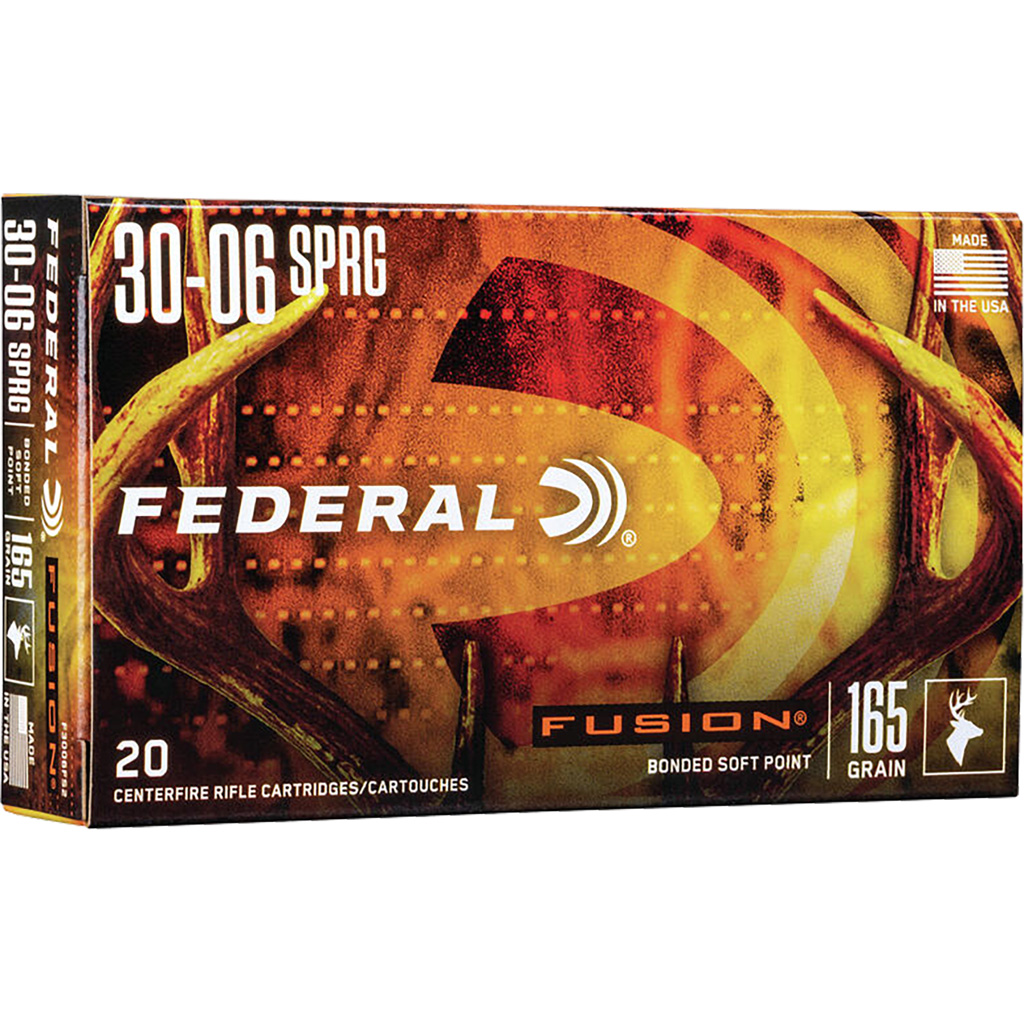 029465097981 Federal Fusion Rifle Ammo 30-06 Springfield 165 Gr. Fusion Soft Point 20 Rd.