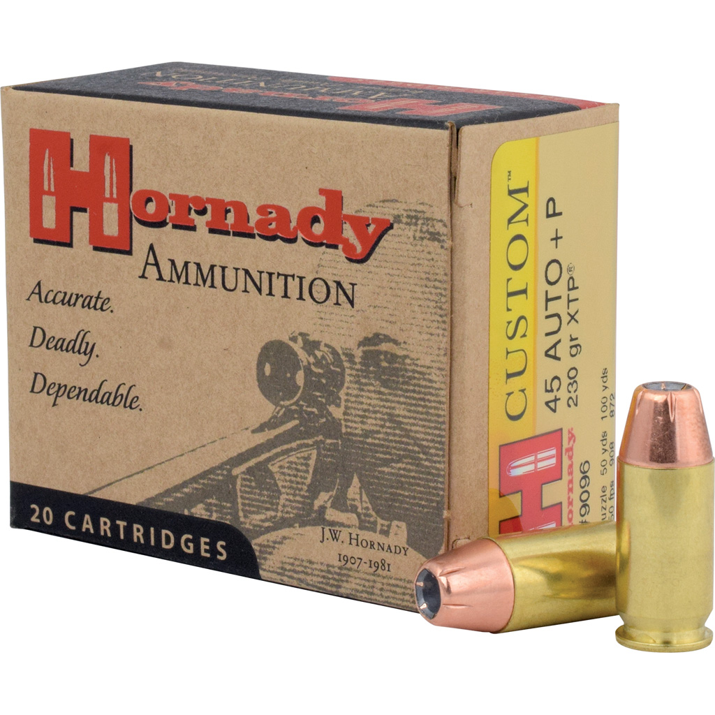 090255390964 Hornady Custom Pistol Ammo 45 Acp 230 Gr. Xtp Jacket Hollow Point 20 Rd.